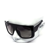 Oversized Square Shield Sunglasses Black Flat Top Gradient Lens Big Frame Mens