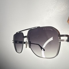 DITA KUDRU Men’s Aviator Sunglasses Black Metal Frame Gray Gradient Lenses
