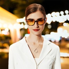 Classic Womens Night Glasses Driving Anti Glare Wrap Around Yellow Sunglasses