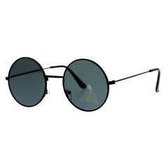 Super Flat Lens Sunglasses Round Circle Thin Metal Frame Eyewear