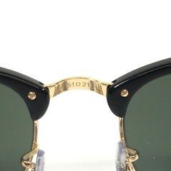Ray-Ban Sunglasses RB3016 CLUBMASTER W0365 Black Gold Frames G-15 Lenses 51 mm