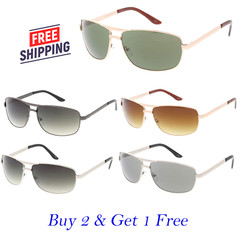 Sunglasses Men Women Aviator Metal Medium Frame Classic Sleek Design New