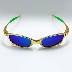 Vintage Oakley Juliet 1.0 X-Metal Gold Frame Blue Iridium Lens Green ArmIN BOX