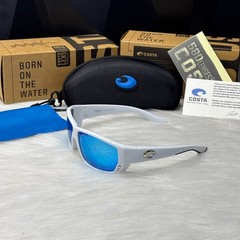 Costa Del Mar Fishing Sunglasses White Blue Mirror Polarized 580P