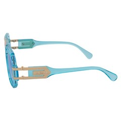 LEGEND – Retro Flat Top Square Blue Sunglasses Clear Blue-Fade Lens