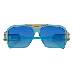 LEGEND – Retro Flat Top Square Blue Sunglasses Clear Blue-Fade Lens
