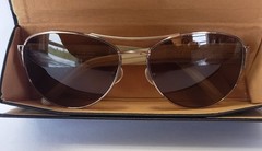 Kirkland Signature Men’s Aviator Sunglasses Tinted Brown Lens Brown Frame 135mm