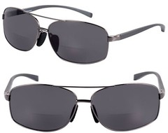 “The Navigator” 2 Pair of Lightweight Aviator Metal Frame Bifocal Sunglasses