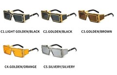 Unisex Punk Square Metal Frame Sunglasses Fashion Shades