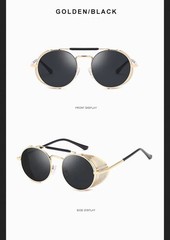 Retro Round Metal Sunglasses Steampunk Men Women Trend Brand Designer Vintage
