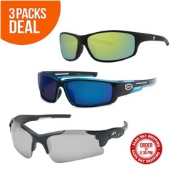 3 Pair Sport Sunglasses Mens Sport Running Fishing Golfing Driving Glasses