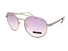 Bolle Ova Round Sunglasses Silver with TNS Gradient Pink Mirror Lenses 12590