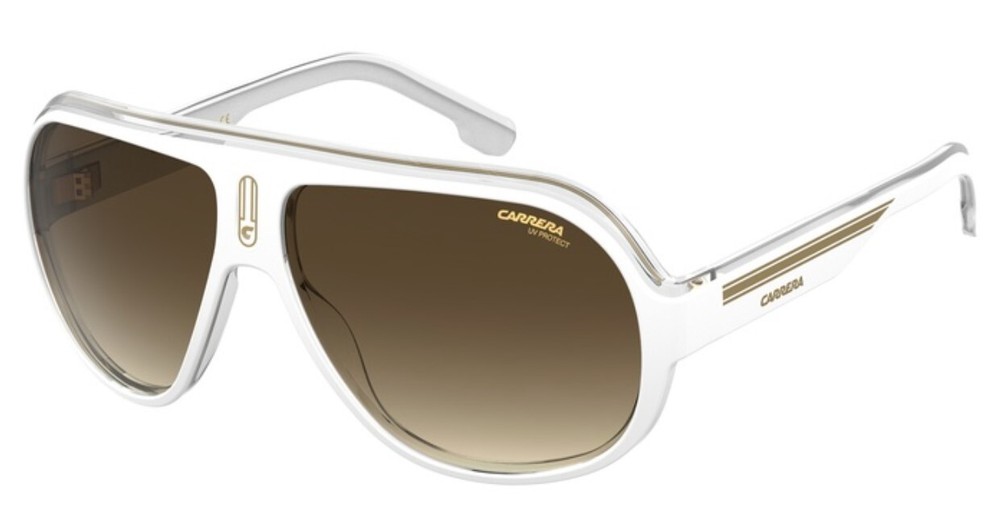 Carrera Speedway White Gold Sunglasses Sport Racing Designer Retro UV Protect