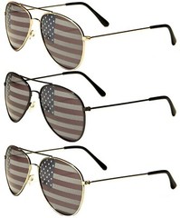 USA FLAG AVIATOR SUNGLASSES CLASSIC RETRO UNITED STATES PATRIOTIC AMERICAN VTG