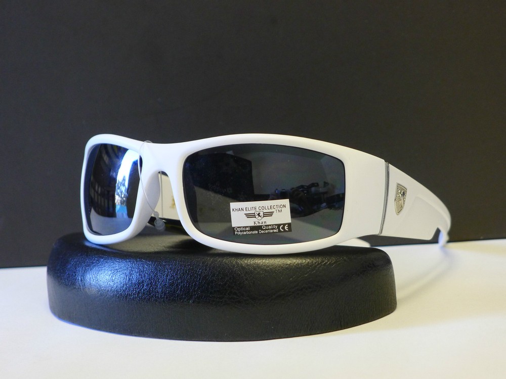 New Mens Khan Sport Wrap Around Rectangular Designer Sunglasses +Soft Bag #5151