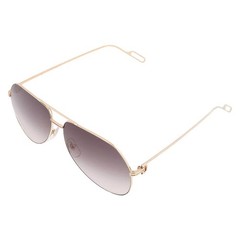 Cartier Premiere de Cartier Grey Gold Flash Pilot Unisex Sunglasses CT0110S 005