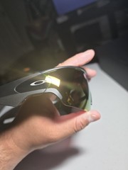 Oakley Meta Vanguard OW8001 Shield Sunglasses Black Frame Gold Mirrored