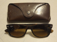 Ray-Ban New Wayfarer CUSTOM Light Brown Gradient Sunglasses RB2132 Custom Case