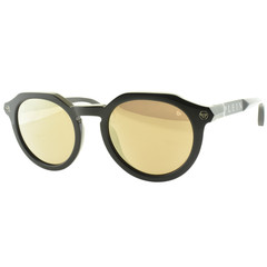 NEW!! PHILIPP PLEIN SPP002 700G 51-22-145 Black Round Full Rim Mens Sunglasses