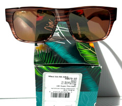 NEW Maui Jim KEAHI Brown Stripes POLARIZED HCL Bronze GLASS Sunglass H873-10