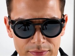 Dark Black Lens Sunglasses Street Wear Wrap Around UV400 Protection Classic New