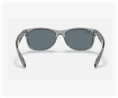 RayBan New Wayfarer Classic Transparent Grey/Dark Blue RB2132 55mm US SELL