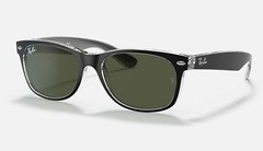 Ray-Ban New Wayfarer Color Mix Matte Black Transparent/Green 58 mm Sunglasses