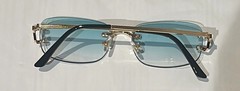 Cartier Big C Without Diamond Cut Blue/Terquise Frameless Lens FREE SHIPPING