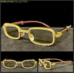 Men’s Classy Sophisticated Retro Hip Hop Rapper Clear Lens EYE GLASSES Handmade!