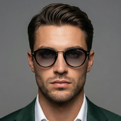 Tom Ford Sunglasses Men Black Round Gradient Grey FT1050-D 01B 49mm