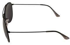 Timberland Sunglass Mens Shiny Black Metal Aviator Solid Smoke Lens TB7181 1A