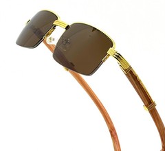 Dark Brown Lens Square Gold Marble Men Shades Outdoor Small Rapper Glasses Fancy