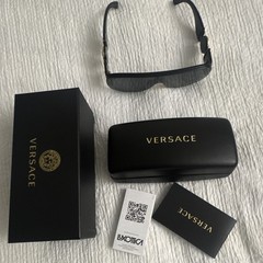 Versace 0VE4391 Shield Sunglasses Full Rim Black Frame Gray Tinted Lenses