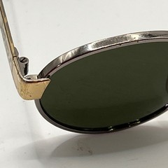 Byblos 570-S Oval Sunglasses Gold Tone Metal Green Lenses Made in Italy Small