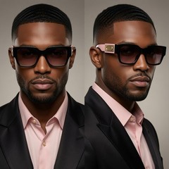 Mens Square Sunglasses Black Pink Frame Retro Style Hip Hop Cholo Rapper Shades