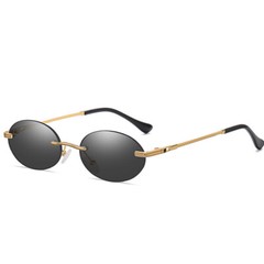 Fashion Small Oval Rimless Sunglasses John Lennon Style Vintage Round Eyeglasses