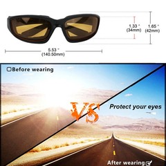 3 Pairs Motorcycle Sports Biker Riding Glasses Padded Wind Resistant Sunglasses