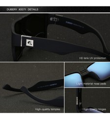 DUBERY Men Polarized Square Sunglasses Oversize Driving Fishing Sport Glasses