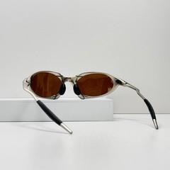 Oakley Romeo X-Metal Sunglasses Silver Frame Brown Lens