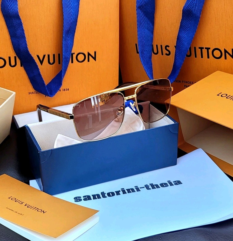 LOUIS VUITTON ATTITUDE SUNGLASSES Z0259U GOLD FRAMED [PRE-OWNED]