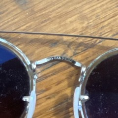 Ray-Ban Men’s Round Sunglasses gold Metal Frame Gray Gradient Glass Lenses