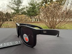 RAY-BAN RB4165 Justin Sunglasses Black Frame Polarized Grey Lens