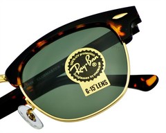 Ray-Ban Sunglasses RB3016 Clubmaster Classic Tortoise Frame Green Lenses 49mm