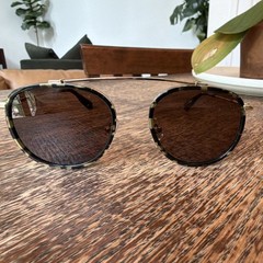 KREWE Chartres Geometric Sunglasses Tortoise Shell Frame Brown Lens Adjustable
