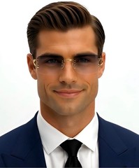 Very Light Green Modern Stylish Sexy Rectangle Mens Womens Frameless Sun Glasses