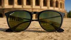 Ray-Ban Erika RB4171 Classic Polarized Sunglasses Frame Black Frame G-15 Green
