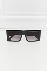 All Black Rectangular Polycarbonate Sunglasses