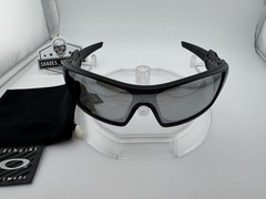 OAKLEY OIL RIG MATTE BLACK W/ SILVER AFTERMARKET POLARIZED SUNGLASSES 03-464 NEW