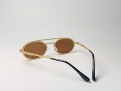 Retro Round Sunglasses Gold Frame Brown Lenses Steampunk Vintage Eyewear UV400