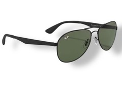 Ray Ban RB3549 006/71 Matte Black Green Sunglasses 58-16mm Authentic